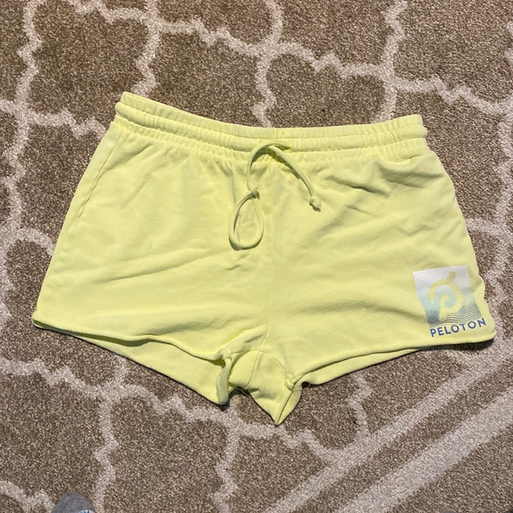 Peloton lounge shorts yellow size large